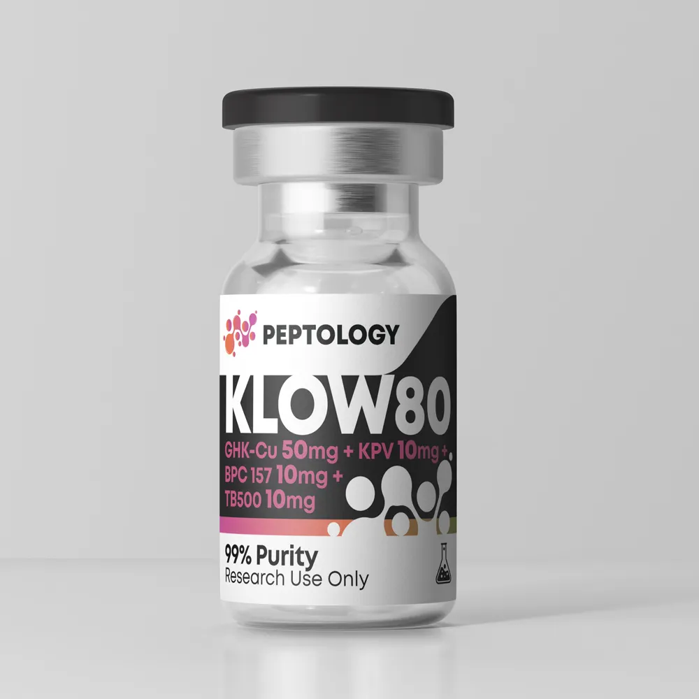 KLOW80 – Formulë rigjeneruese 4‑në‑1 (GHK‑Cu 50mg + TB‑500 10mg + BPC‑157 10mg + KPV 10mg)